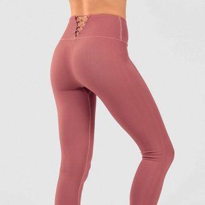 Fabletics High-Waisted Seamless Rib Legging - Size XL [ warm dusty pink ]